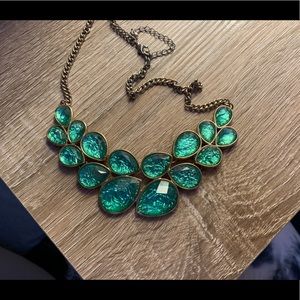 Two crystal blue statement necklaces